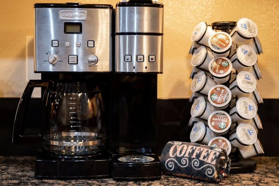 12 cup drip coffee maker with Keurig pods.