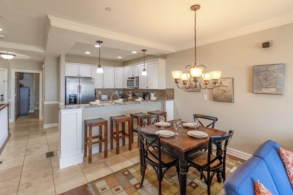 Top Level Kitchen and  Dining Area