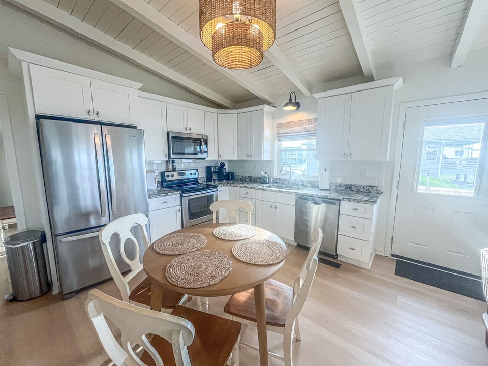 Kitchen with inside seating for 4