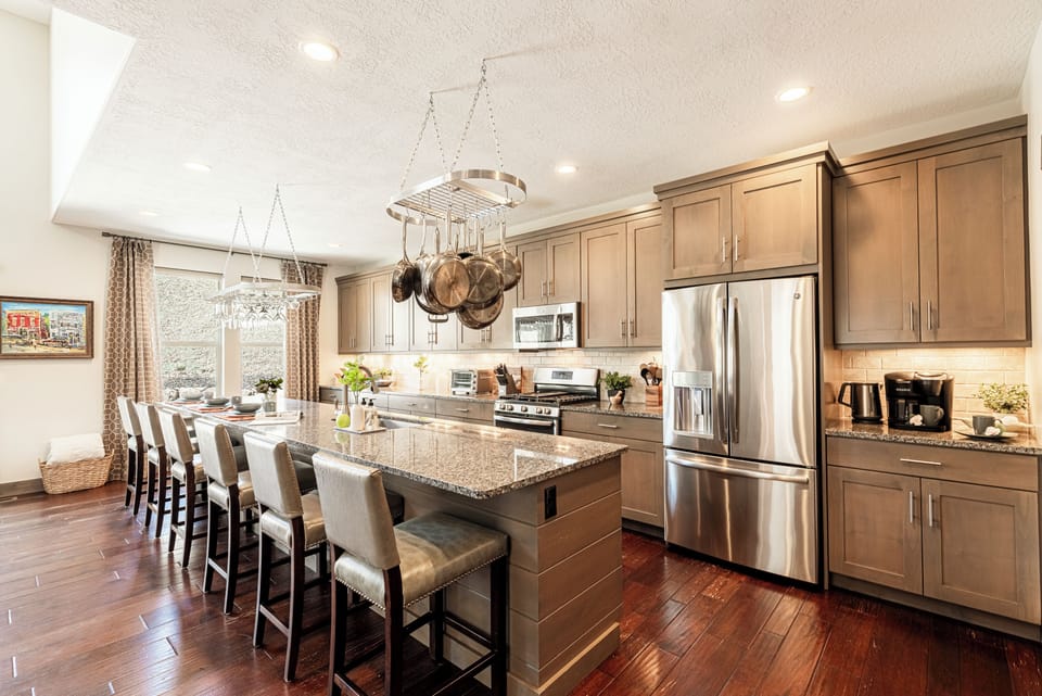 Spacious kitchen with a large center island