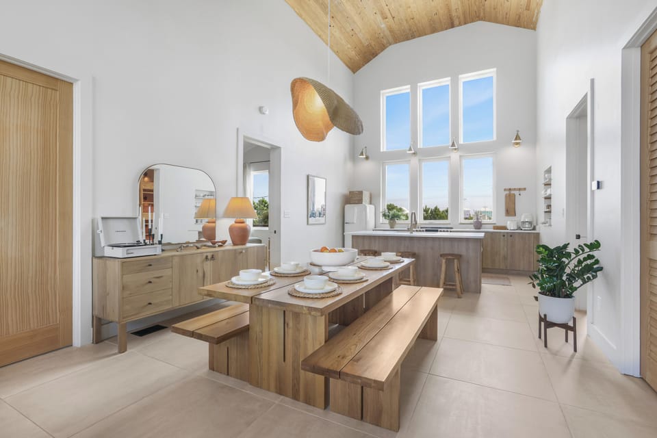 The heart of the cottage is designed for connection, family meals, and games.