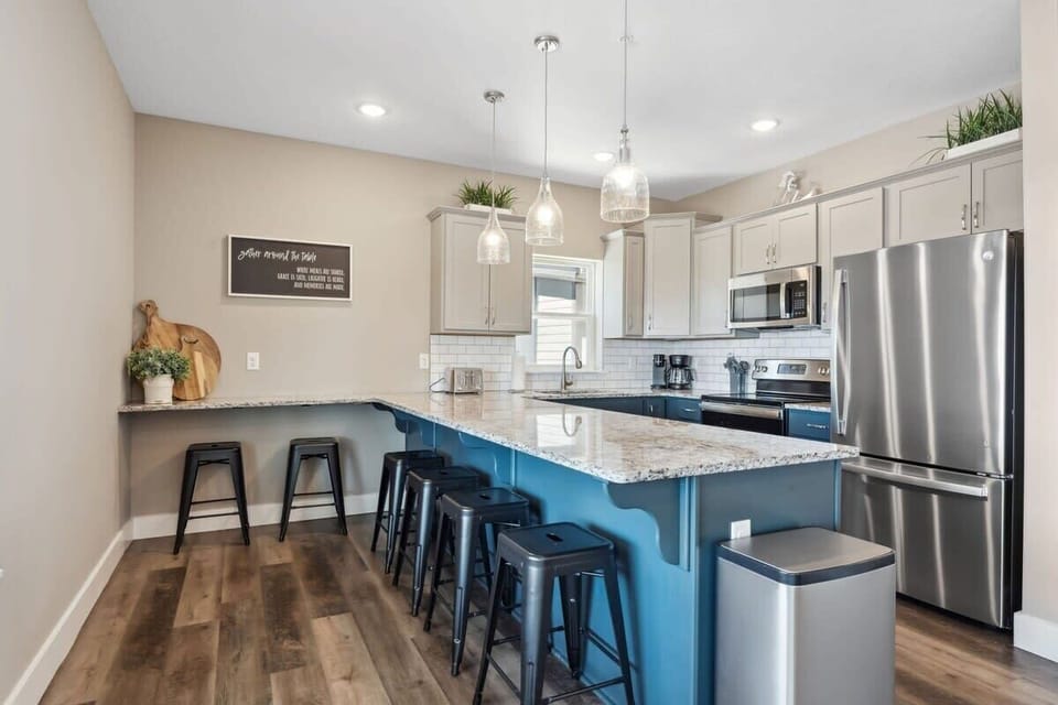 Fully stocked kitchen with everything you need for your stay!