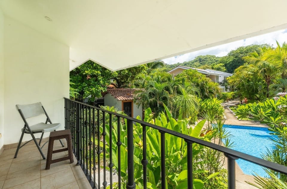 Pool view from the balcony of the Master Bedroom