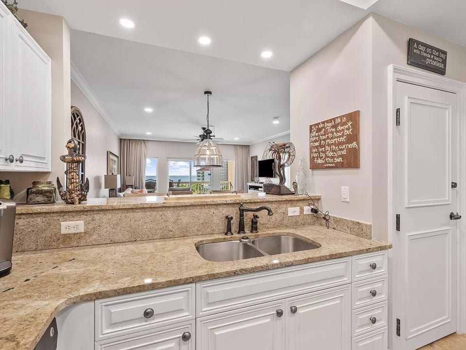 Enjoy gulf views as you cook or prepare your morning coffee.