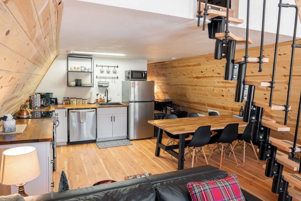 Kitchen and large dining room table