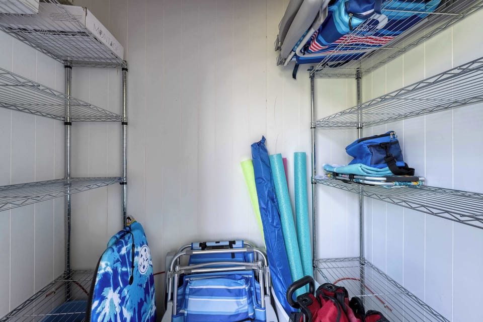 Fully Stocked Beach Closet – Chairs, Beach Cart, Toys & More for Your Beach Days”