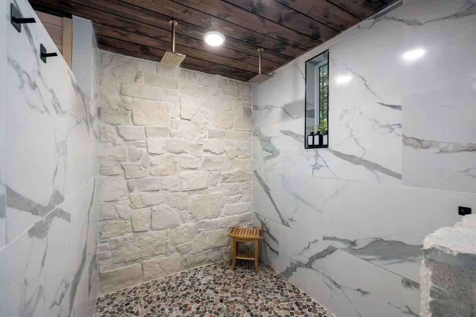 MASTER BATH | Luxurious walk in shower with two shower heads