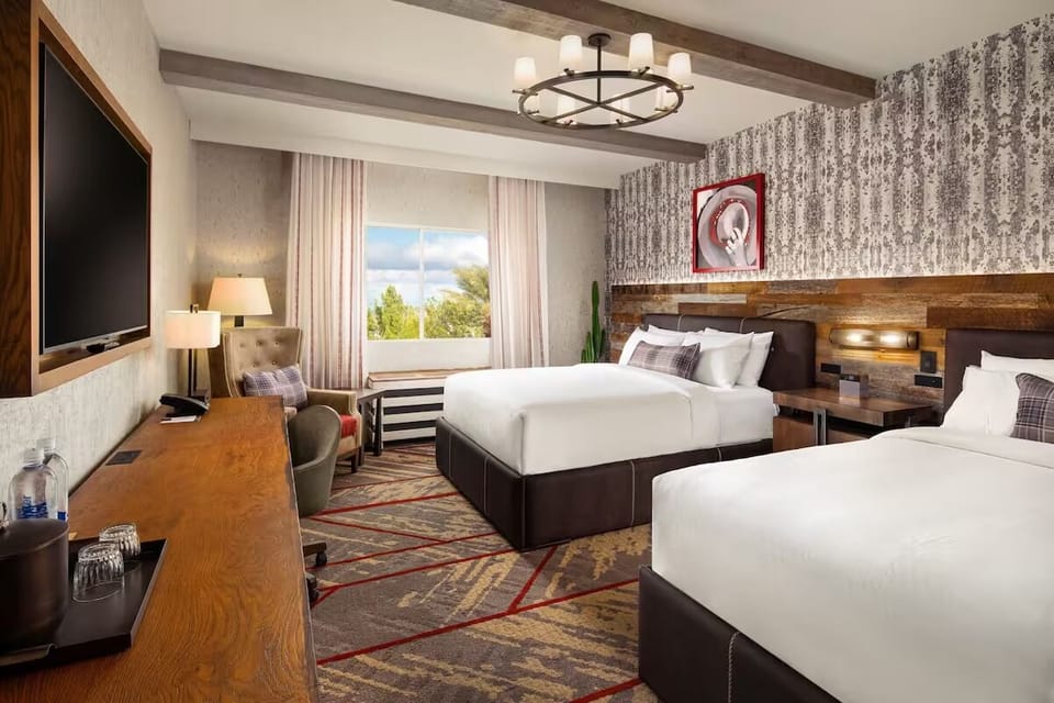 Settle in for restful nights beneath warm wood-beam ceilings.