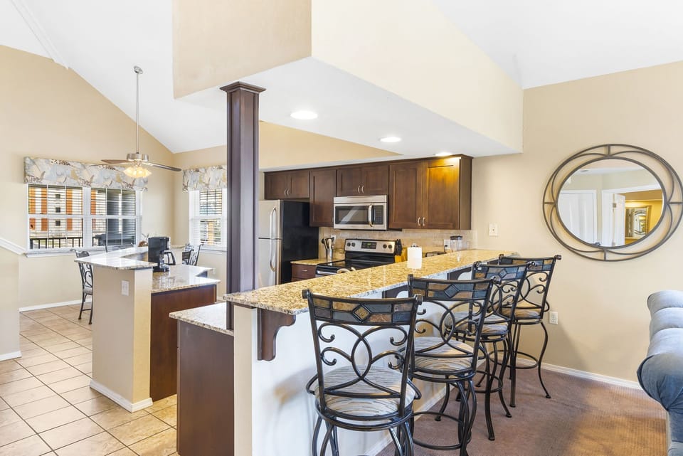 Full Kitchen with Bar Top Seating