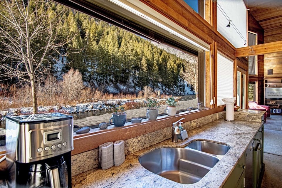 River views from the kitchen sink!