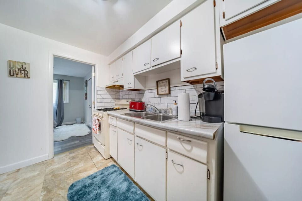 You have everything you need to make your meals at home in our fully equipped kitchen.