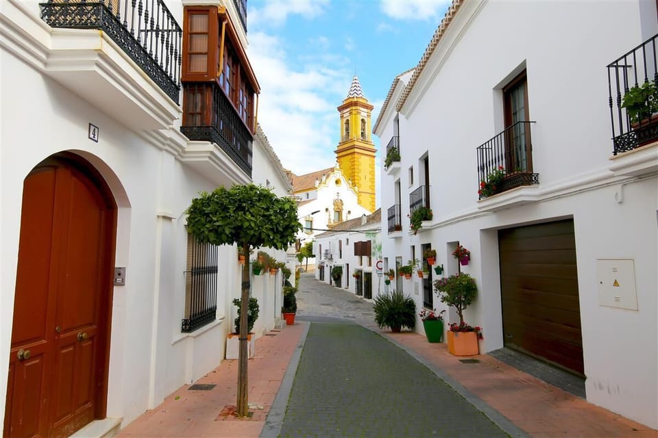 The charming old town of Estepona is within a short walk from the property
