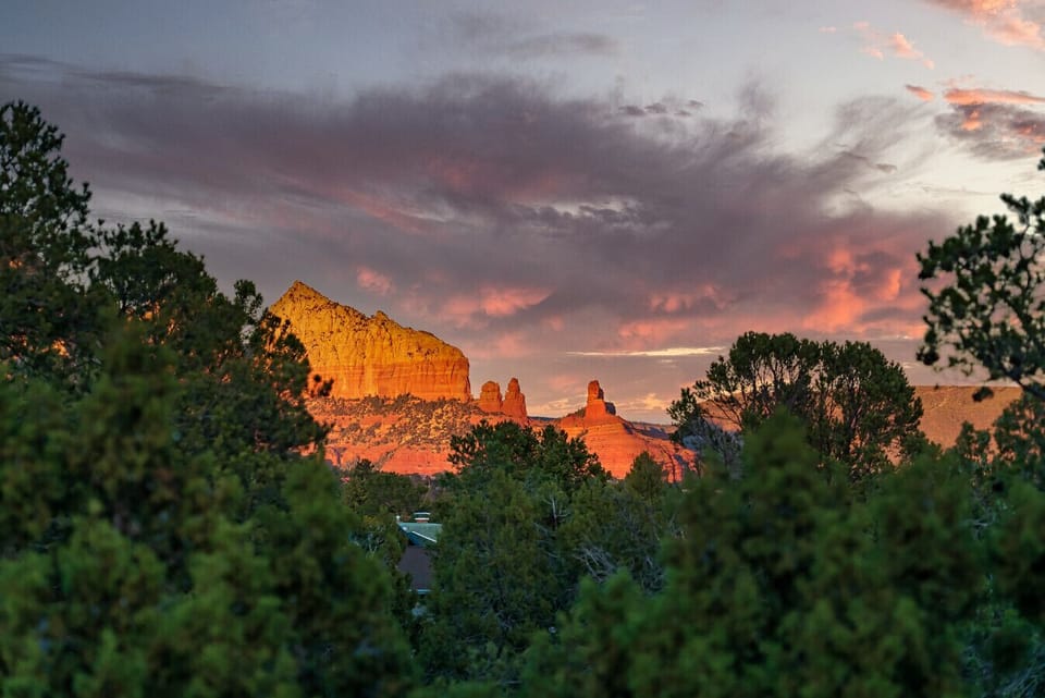 red rock views at twilight