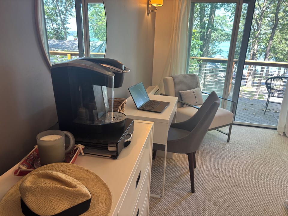 If you must work, work with a view of the lake!