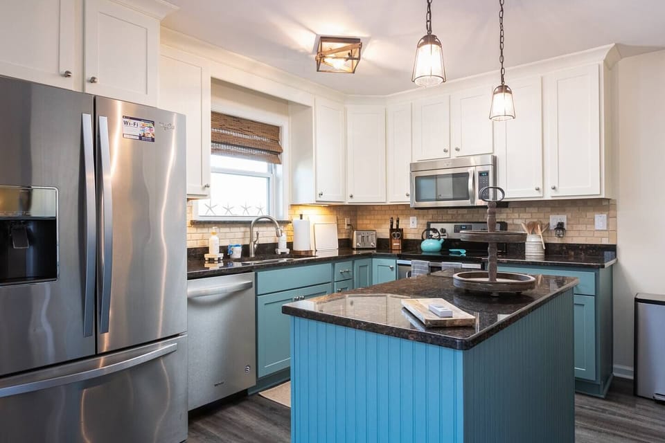 Many restaurants are nearby but you can cook in our fully stocked kitchen just in case you want to dine in.