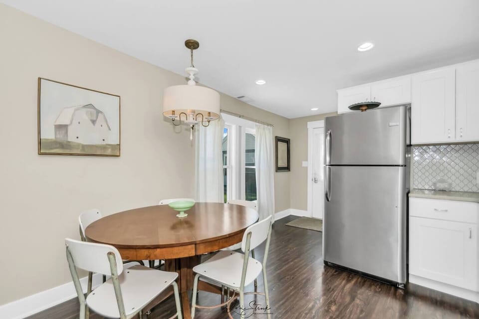 From the back door enter the kitchen