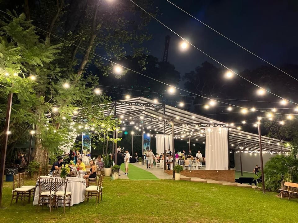 Outdoor banquet area
