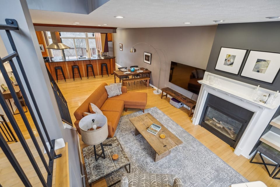 Living room with 60-inch sony bravia smart TV. 