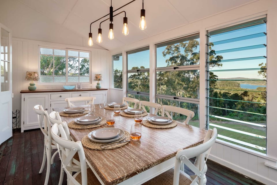 Our dining room overlooks the dam and hinterland