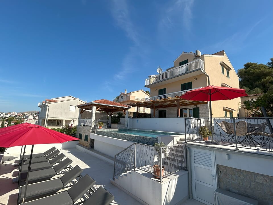 Exterior and sun deck, swimming pool area