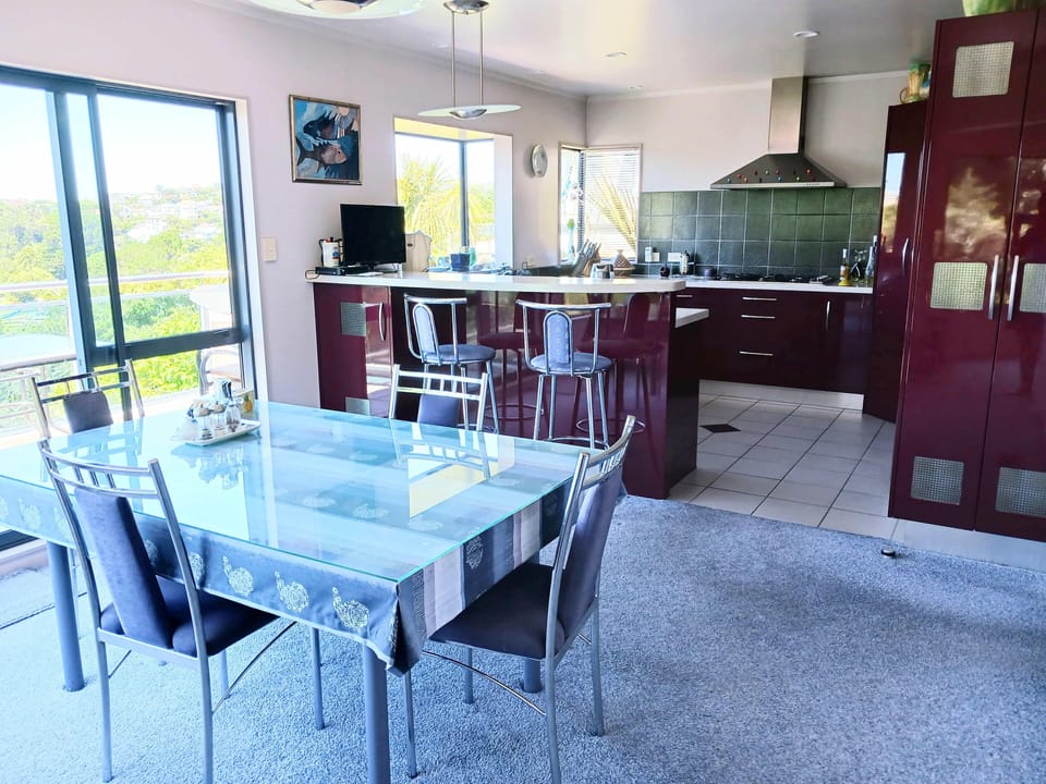 Dining room and kitchen