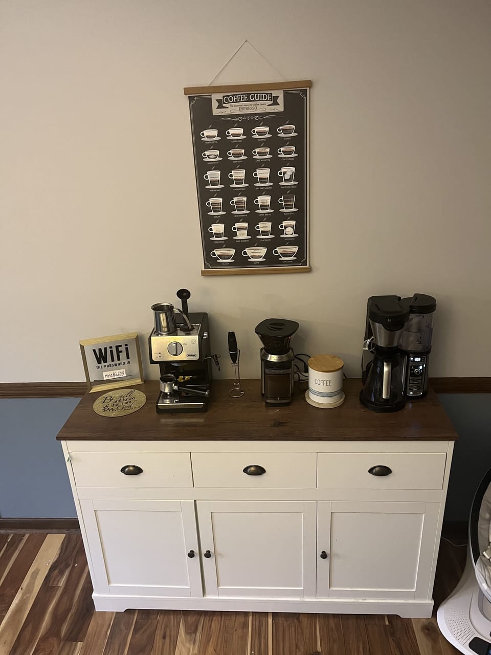 Can some one say pick me up?!? Freshly ground coffee & an espresso machine!