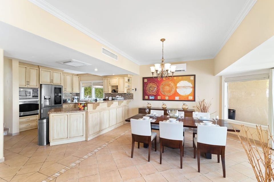 Dining and kitchen area.