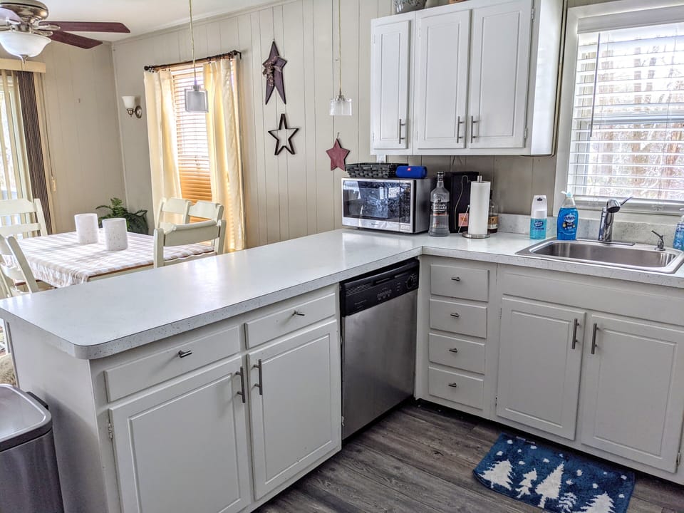 Kitchen space equipped for culinary enthusiasts.