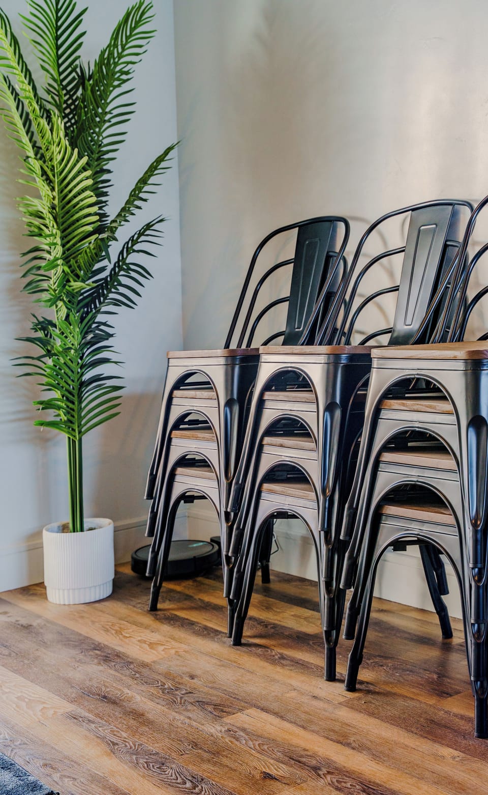 12 dining chairs for use at the pool table converted to ping/pong dining table