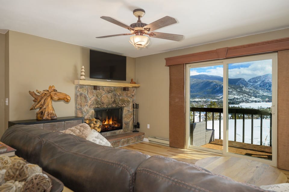 Relax with a Fire, Views, and Large HDTV