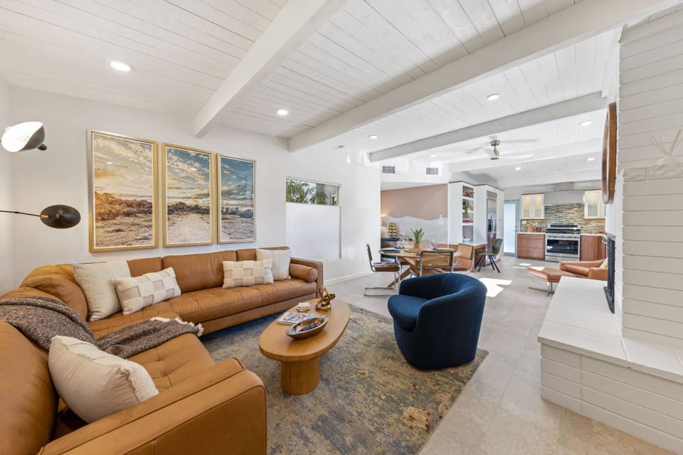 Living Room into Dining Area into Kitchen