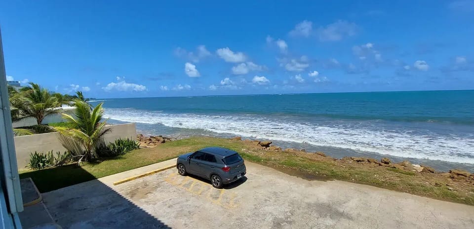 Parking lot and west view