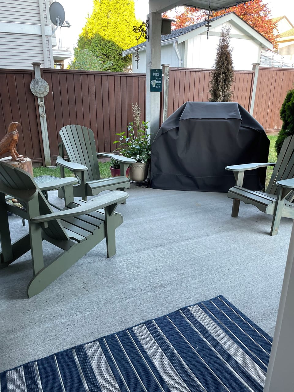 Private covered patio area right outside your door