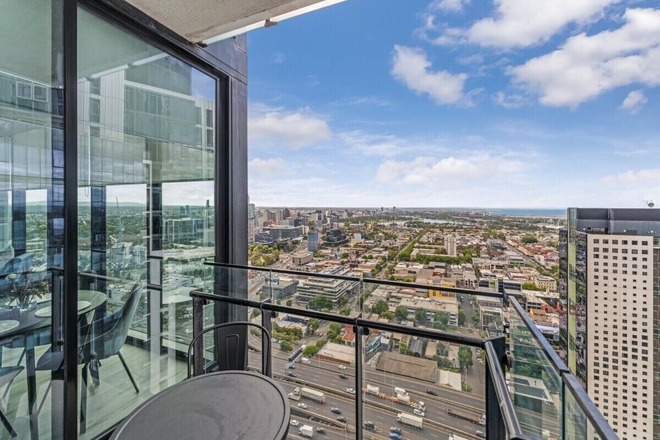 Incredible views of Melbourne from your private balcony. A great space to enjoy your morning coffee. 