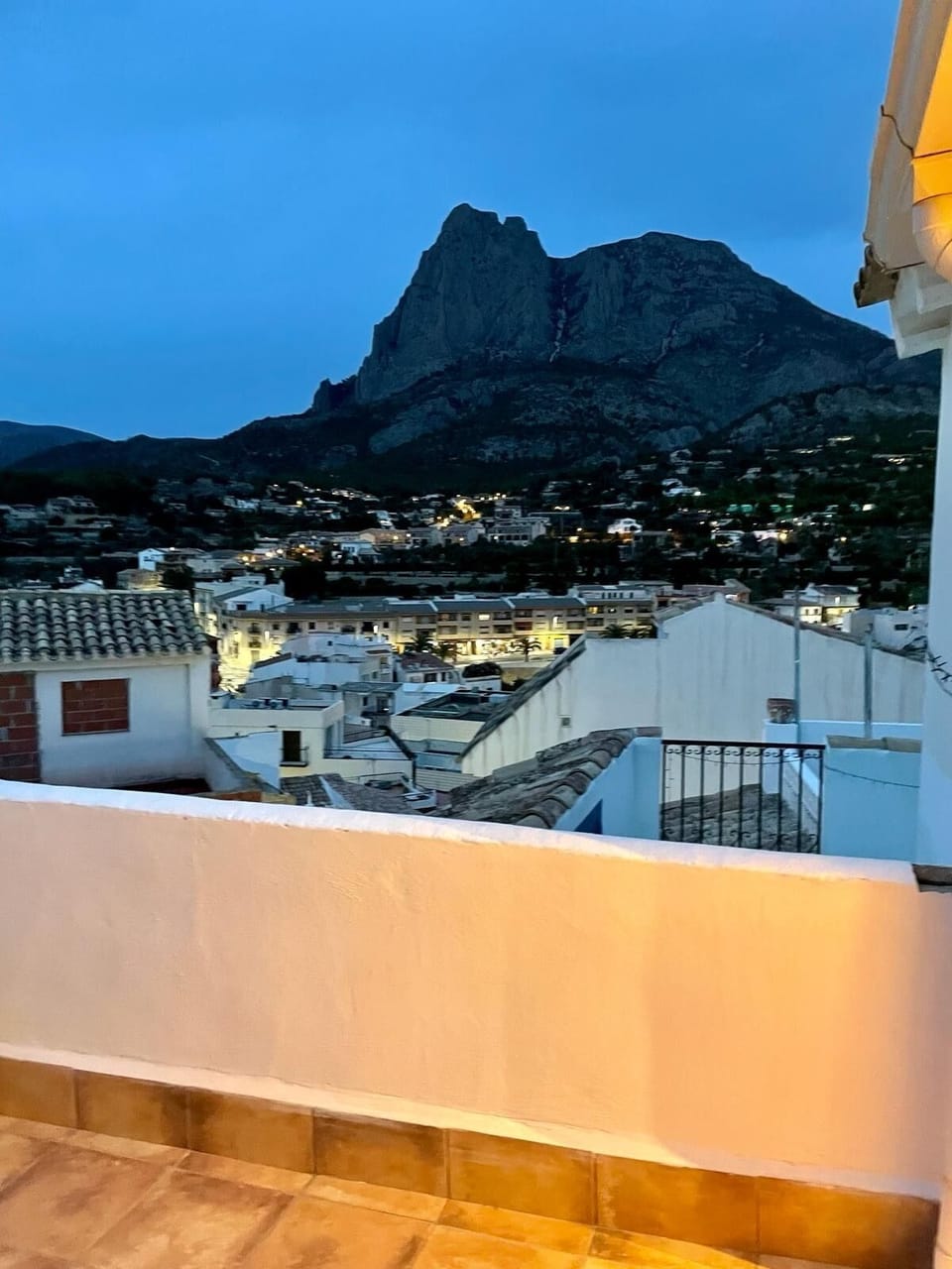 Puig Campana from the Sun Terrace at dusk
