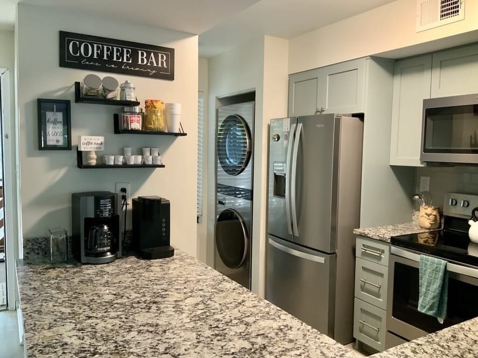 coffee bar - laundry area, convection oven