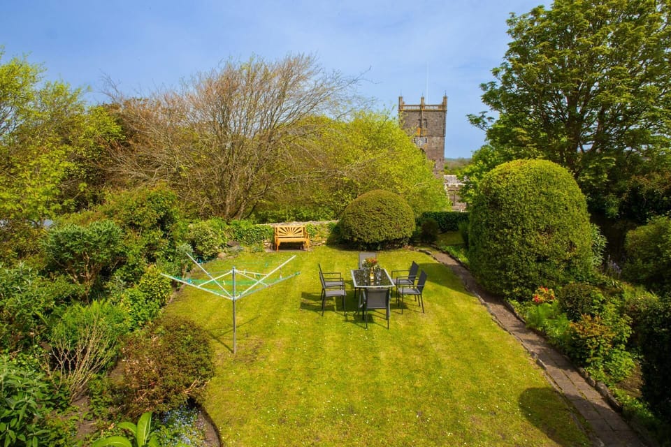 Views from the garden towards St Davids cathedral