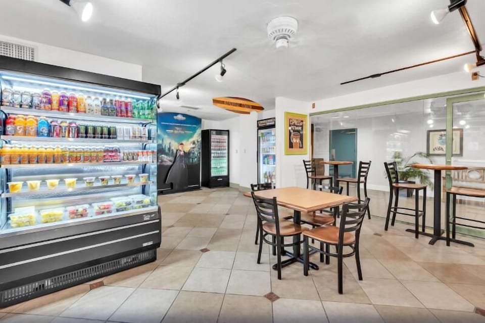 Settle in comfortably with refreshments in a bright lounge nook.