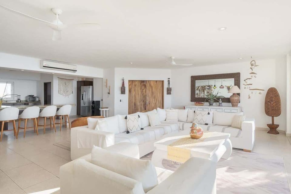 Ceiling fans and natural airflow for a breezy stay