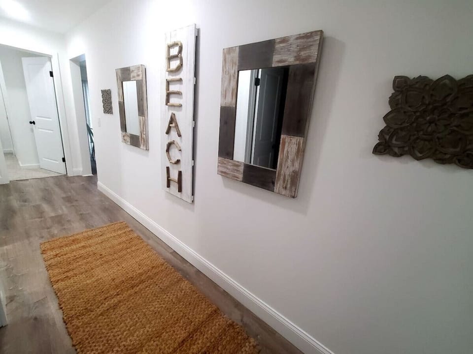 Coastal decor throughout.