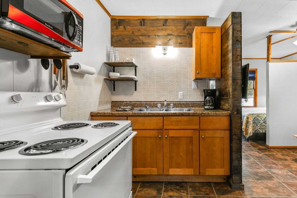 The kitchen is equipped with everything you need to make your favorite meals.