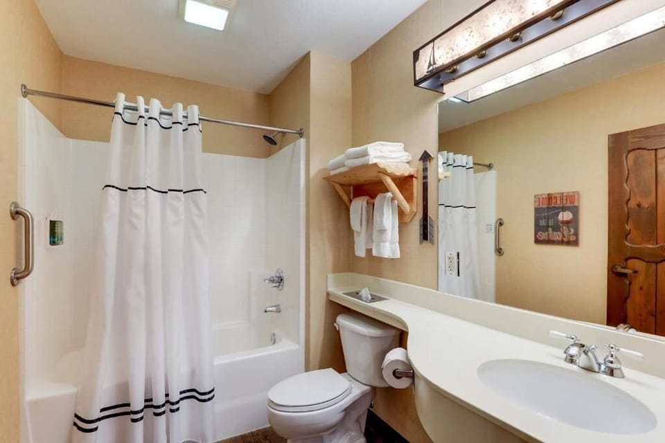 Refresh in a bright, spotless bath with plush towels.