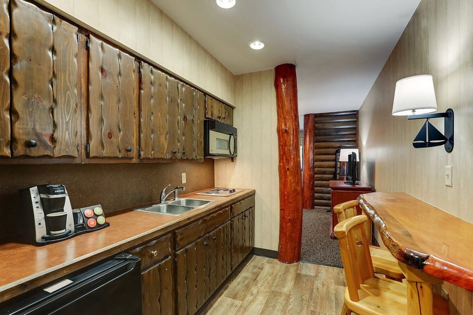 Start mornings with easy coffee and snacks in-room kitchenette.