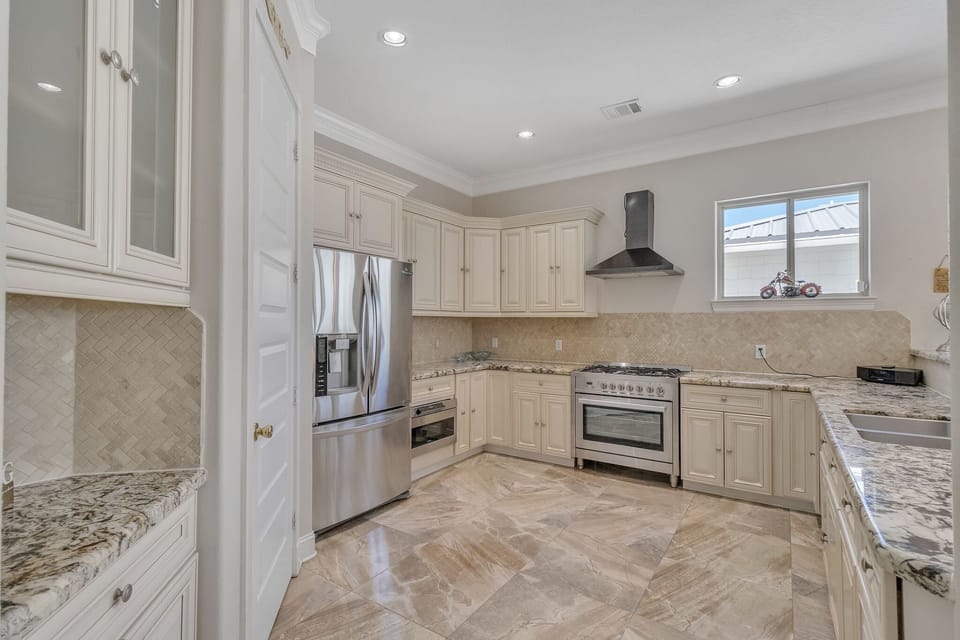 Indoors, Floor, Kitchen, Flooring, Refrigerator