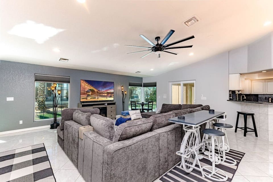 Spacious living room with sectional sofa