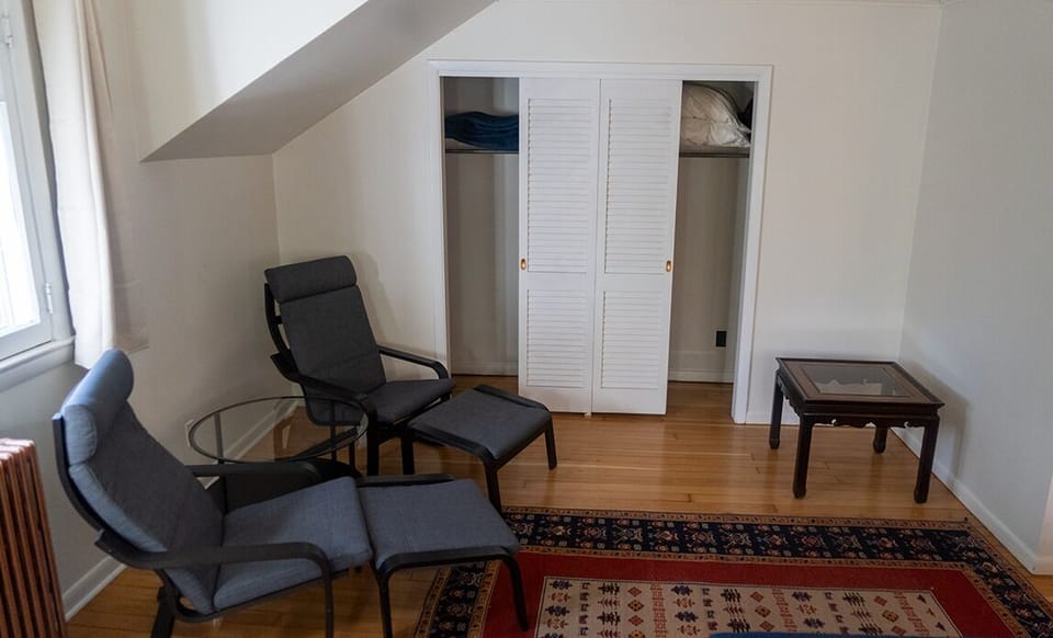 The sitting area in the master bedroom