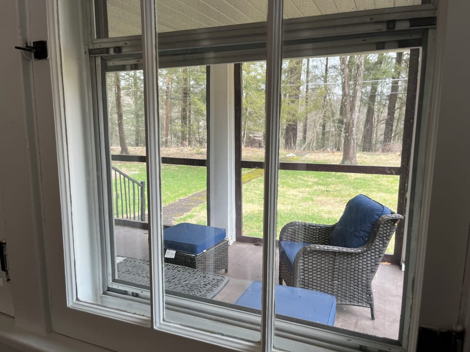 The screened front porch