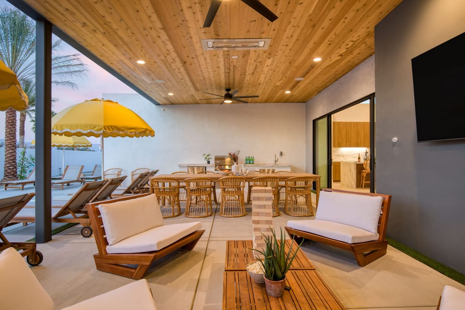 Chic and comfortable outdoor seating.