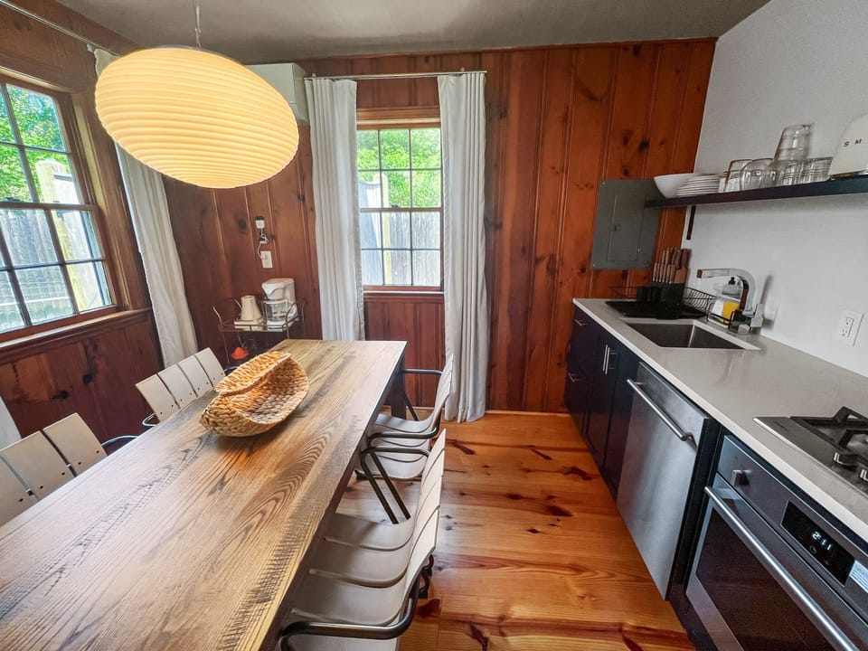 Lots of counter space for meal preparation with stainless steel appliances