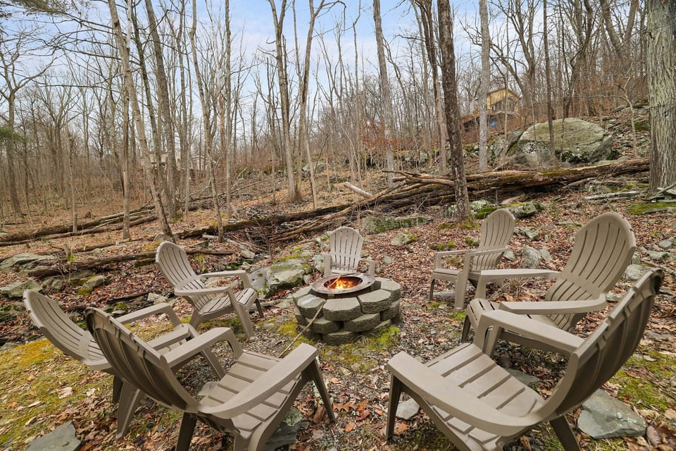 Keep cozy warm by the fire pit